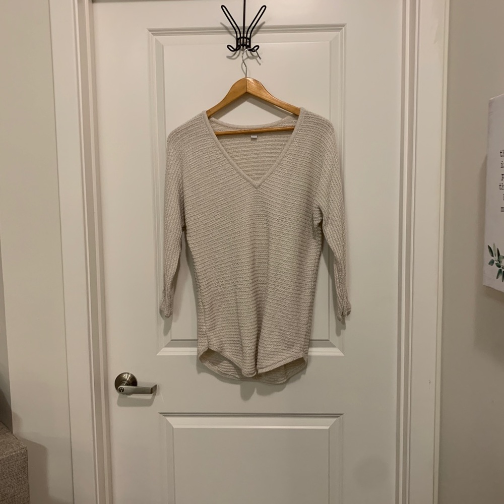 New York & Company Gold and Cream Sweater Vest